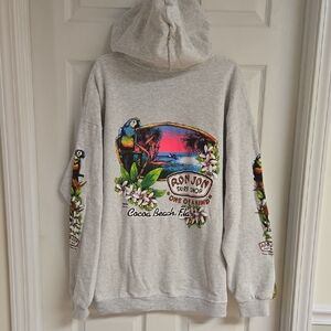 Ron Jon Gray Hoodie with Tropical Bird Graphics